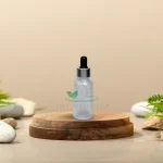 Мат стаклено шише со пипета 30ml (црно)