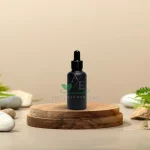 Црно стаклено шише со пипета – 30ml (црн прстен)
